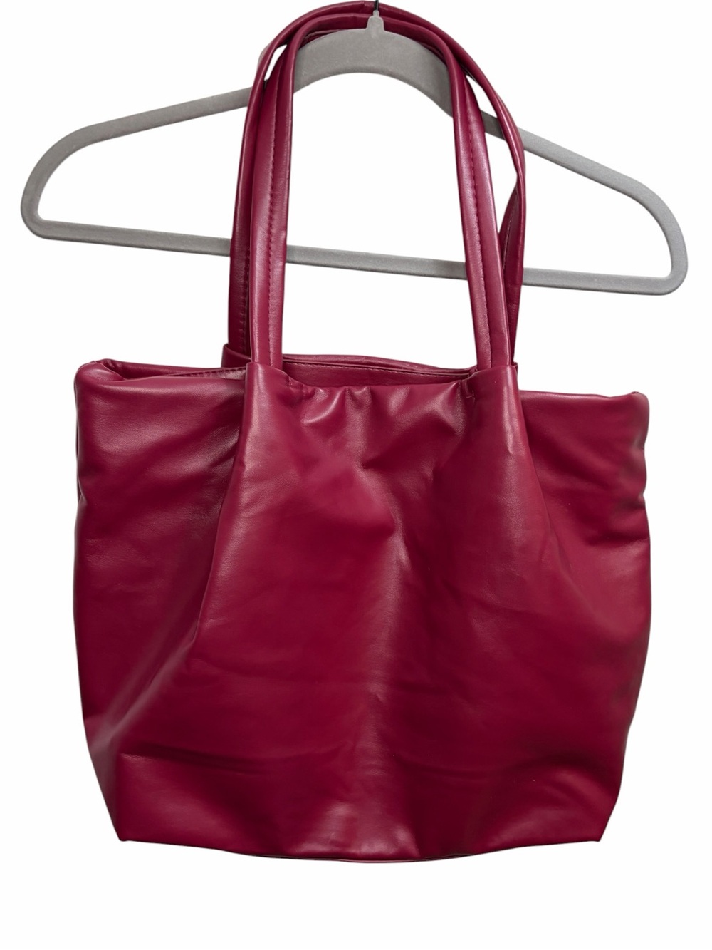 Newman Marcus Deep Pink Faux Leather Tote Bag